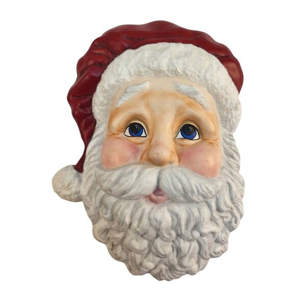 Santa Claus Wall Hanging Christmas Decor Ceramic Christmas Holiday 10 x 8 x 2 in - Picture 1 of 12